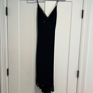 Reformation Black Asymmetrical Lace Dress